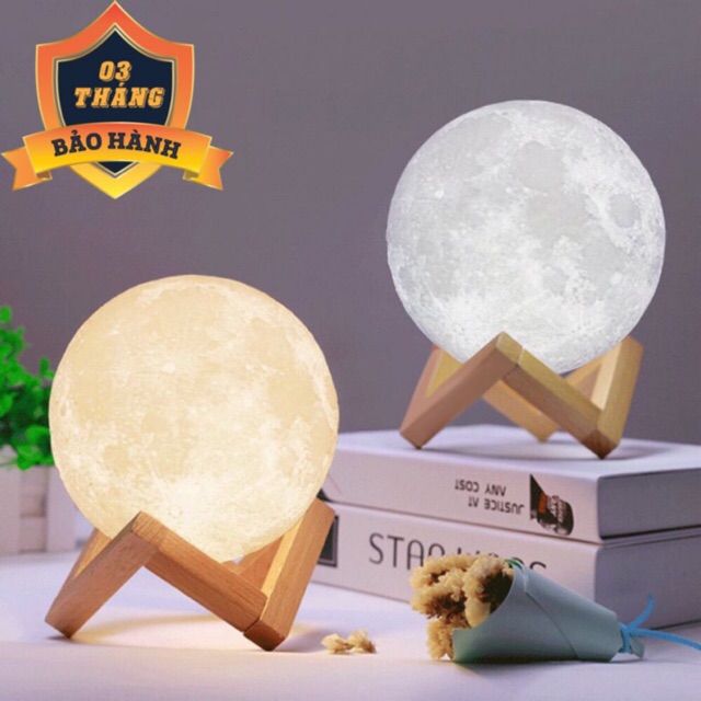 [Freeship Giá Cực Tốt ] Đèn Ngủ Mặt Trăng Ver2019 size 12cm 15 cm(cảm biến) tặng kèm đế gỗ.