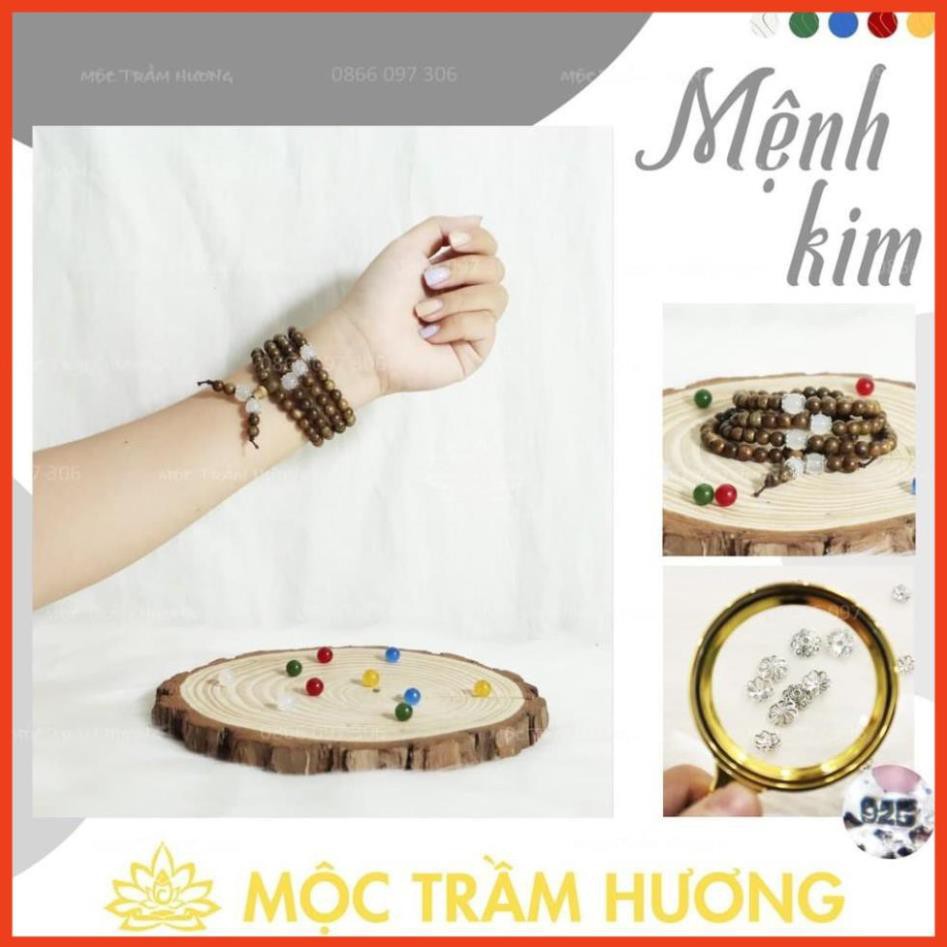 Vòng Tay Trầm Hương Ngũ Bảo Trợ Mệnh - Chuỗi Tràng Hạt 108 Mix Đá Mã Não/Mắt Mèo - Tự Nhiên 100% - Phong Thủy Theo Mệnh