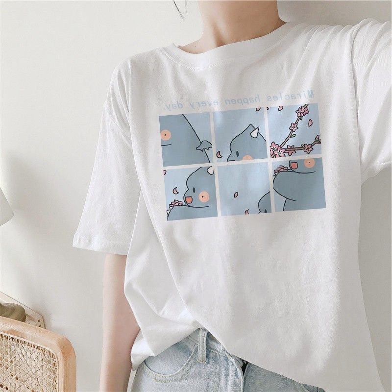 Áo thun form rộng unisex, áo phông in hình dễ thương | BigBuy360 - bigbuy360.vn