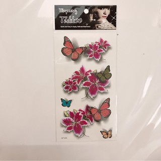 Combo 5 tấm hình xăm dán cao cấp hoa lan xinh 10x20cm- tặng tấm đồng size khi mua từ 2 combo