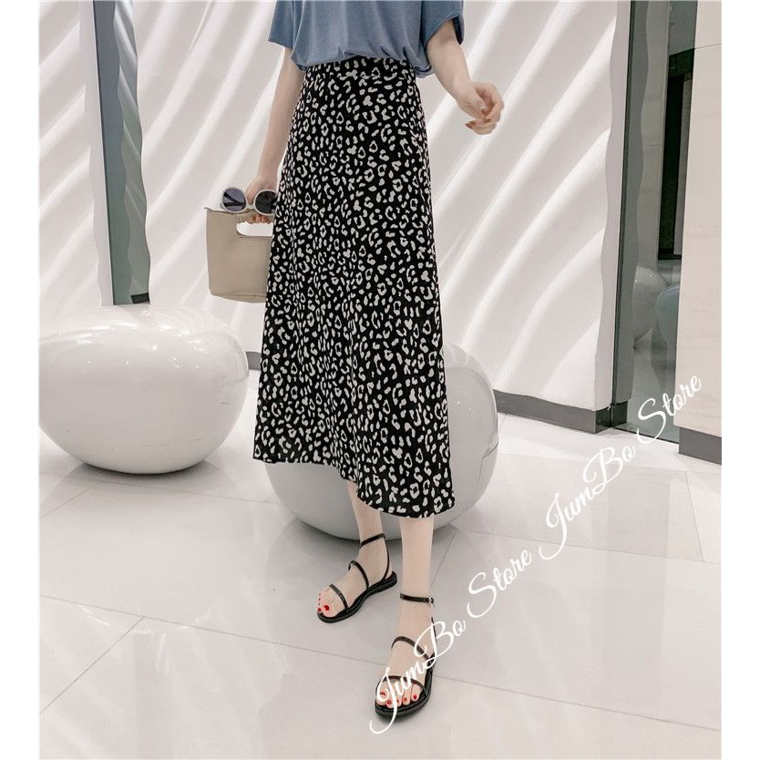 Chân váy midi cạp cao dáng dài chữ A hoạ tiết da báo - JBDP509 | BigBuy360 - bigbuy360.vn