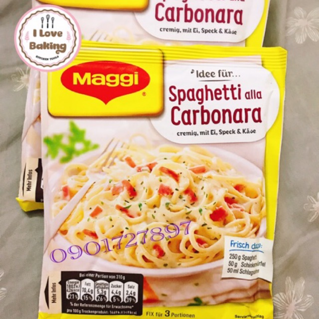 Gia Vị Sốt Mỳ Ý Maggi Spaghetti Carbonara 35g (BAO BÌ MỚI)
