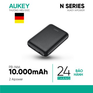  Sạc Dự Phòng 10000mAh AUKEY PB-N66 2 Cổng Sạc 2.4A Công Suất 12W, Công Nghệ Aipower