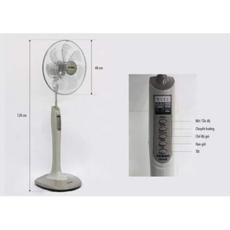 Quạt cây có điều khiển từ xa Senko mã DR1608 bảo hành 24 tháng