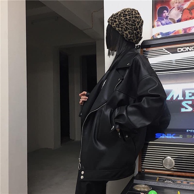 (Order) áo khoác da dáng rộng unisex dành cho nam nữ mùa thu đông, chất lượng và đảm bảo như hình | BigBuy360 - bigbuy360.vn
