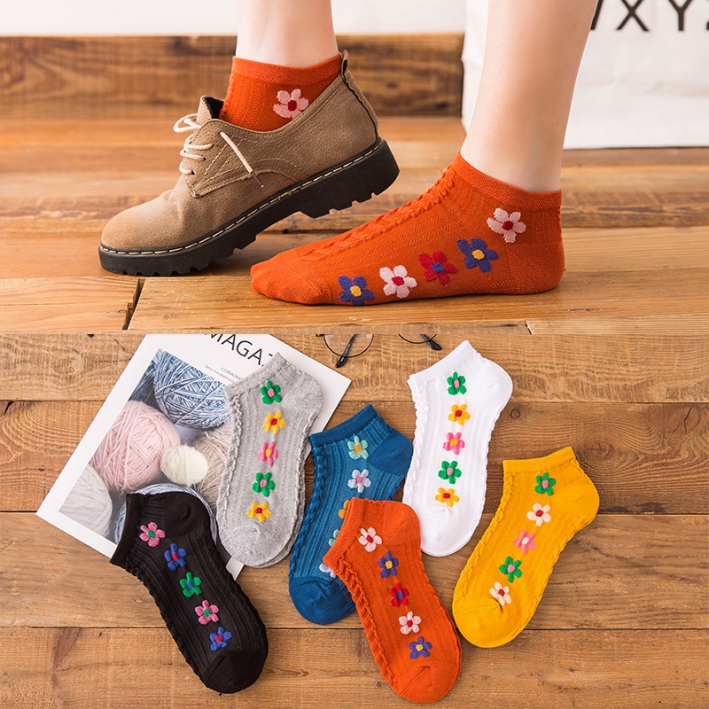 Tất nữ cổ ngắn họa tiết cute dễ thương  đôi vớ nữ phong cách Hàn Quốc