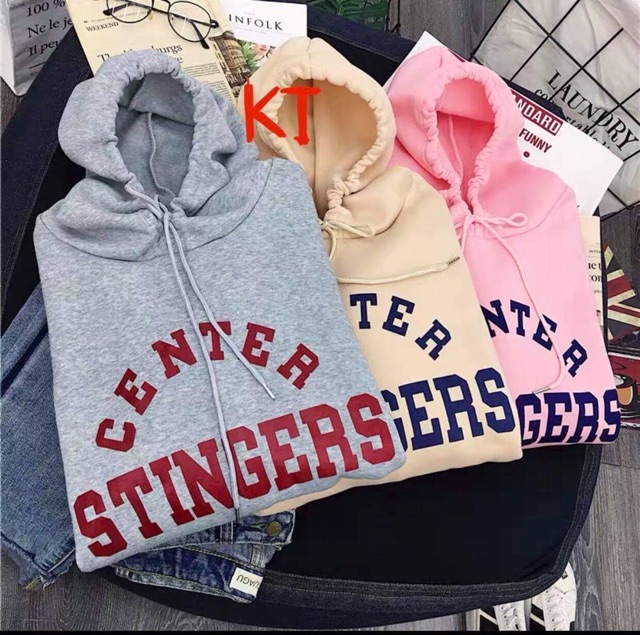 Áo hoodie nỉ mũ center stingers