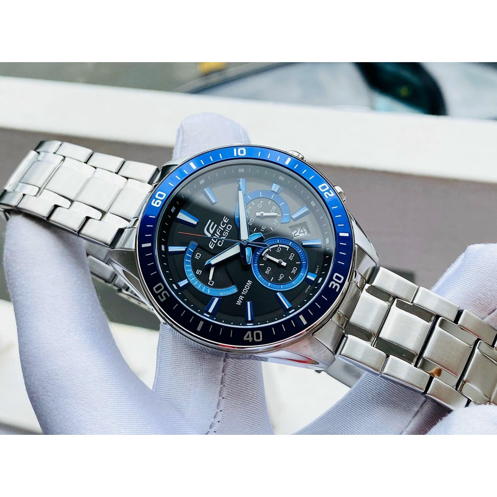 Đồng hồ nam Casio EDIFICE EFR-552D-1A2VUDF dây kim loại mặt xanh navy size 42mm chính hãng