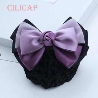 Kẹp Lưới Búi Tóc Đính Hoa Hồng Thời Trang Nữ Dễ Thương