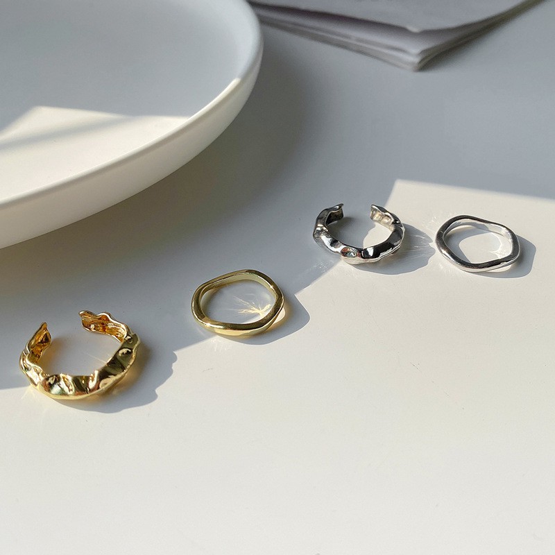 Set 2 Nhẫn Hở C104 Kiểu Dáng Đơn Giản Cá Tính Cho Nữ
