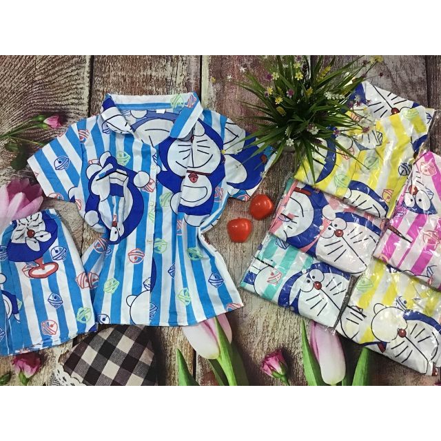 Đồ bộ pijama katê mẫu Đôrêamon
