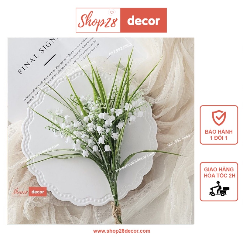 Nhành hoa chuông trắng (Nhiều mẫu) trang trí chụp ảnh sản phẩm - Shop28Decor.com