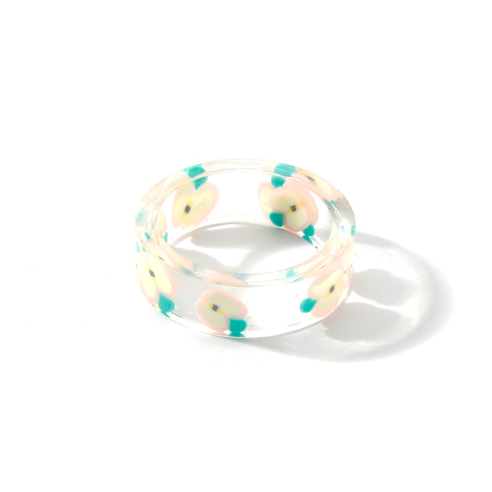 (0380) Nhẫn Nhựa Đeo Tay Resin Hình Trái Cây Màu Sắc Dễ Thương