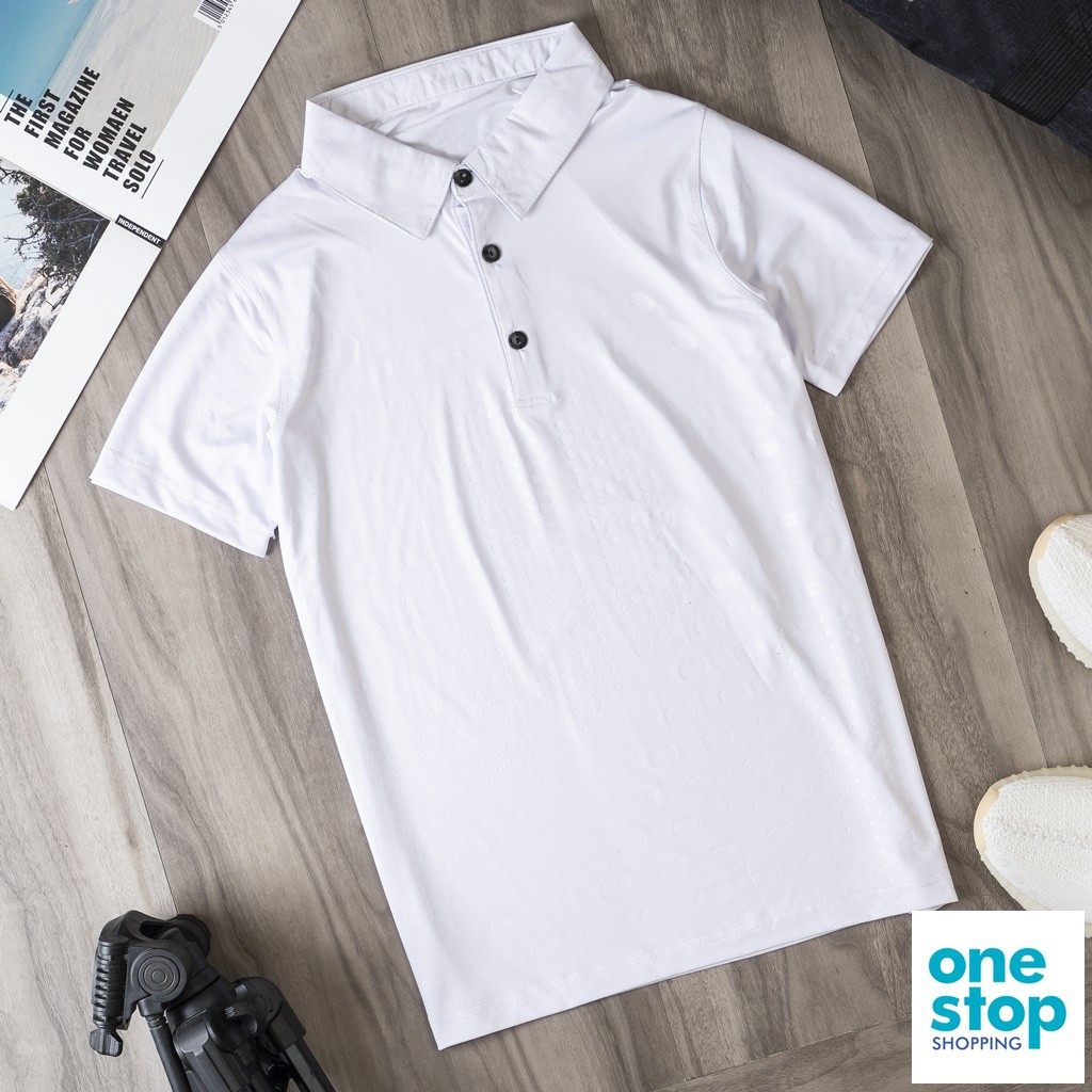 Áo thun nam có cổ vân giọt One15, phom 40-75kg oneshop