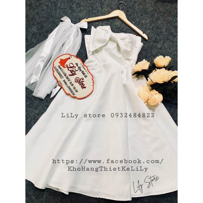 ĐẦM XOÈ DỰ TIỆC NƠ NGỰC + VOAN CÀI TÓC full size:S/M/L/XL ( ẢNH VÀ VIDEO DO CHỦ SHOP TỰ QUAY 100000% )