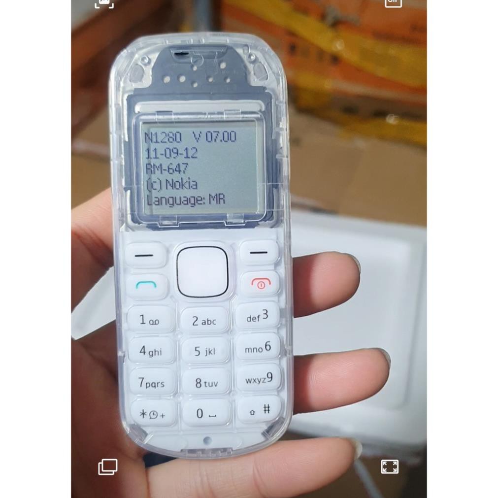 Nokia 1280 Zin Chính Hãng Lên Sườn Vỏ Trong Suốt - Có Pin Sạc