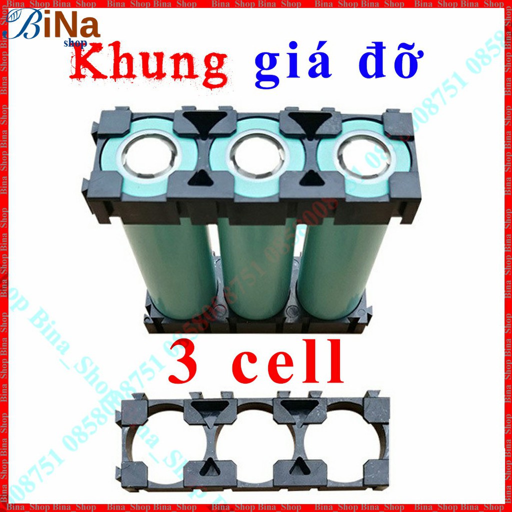 Khung gắn pin 18650 loại 3 cell Khay giá đỡ 3 cell pin 18650 3S 12v tiện dụng