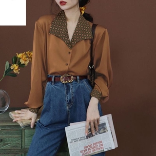 Áo Sơ Mi Dài Tay Form Rộng Thời Trang Vintage Cho Nữ