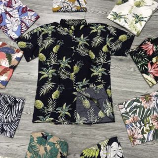 Áo sơ mi hoa lá New