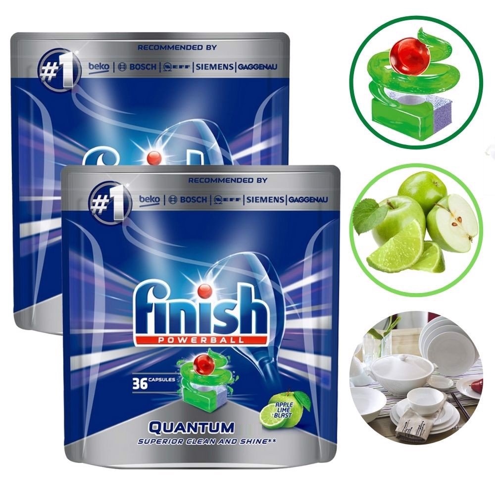 Viên rửa bát Finish all in 1 120V + muối rửa bát Finish 1.5kg + nước làm bóng Finish 750ml dùng cho máy rửa bát chén ly