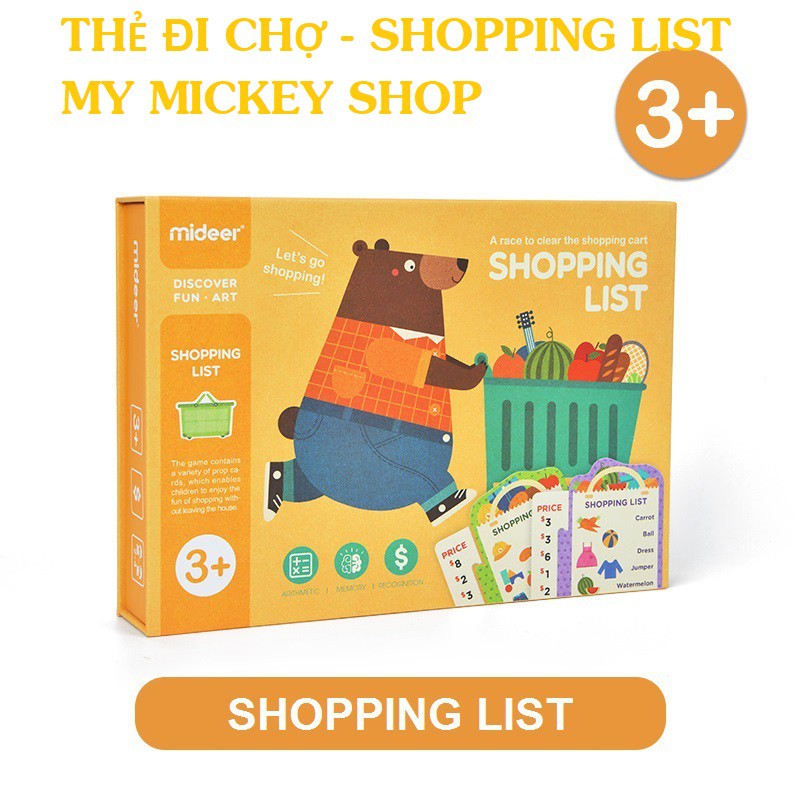 Trò chơi thẻ đi chợ chính hãng mideer Shopping list