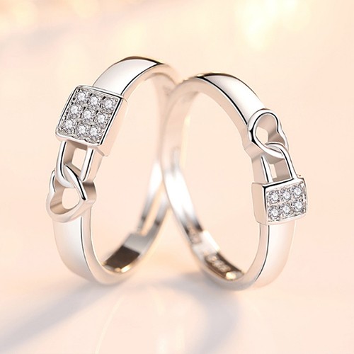Nhẫn cặp Ổ khóa trái tim BHN28