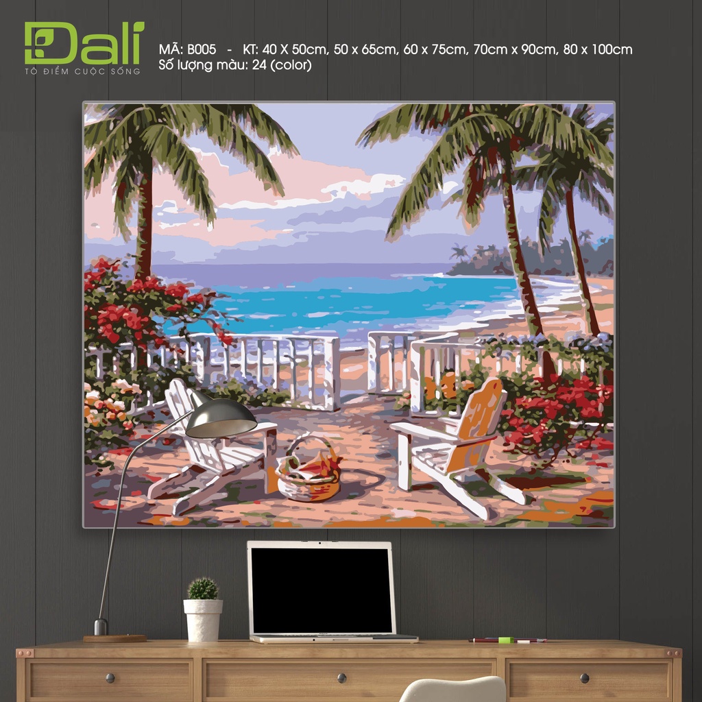 Tranh số hóa Dali tự tô màu - Bộ Sưu Tập Biển, Chuẩn màu, Mẫu đa dạng, Hàng có sẵn.