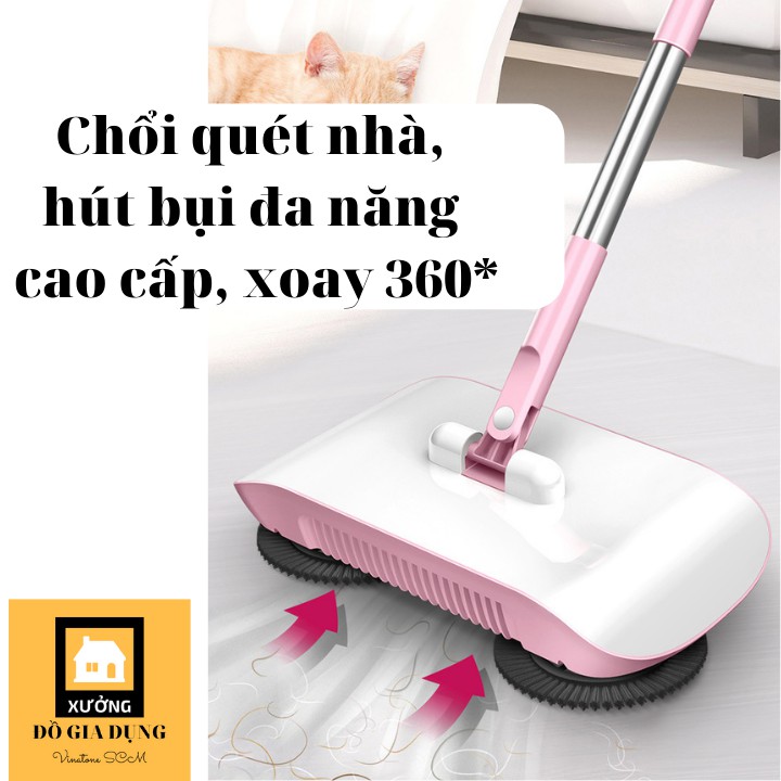 Chổi quét nhà, hút bụi tư động thông minh xoay 360*[HÀNG LOẠI 1]  dọn dẹp nhà cửa tiện lợi (Video quay trưc tiếp ở cuối)