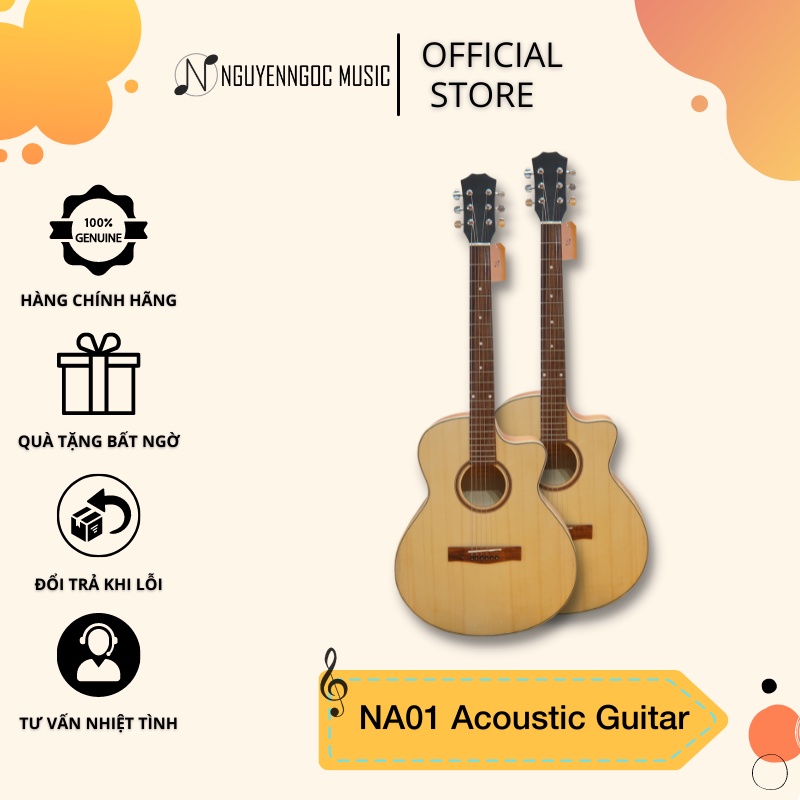 Đàn NA01 Acoustic Guitar Đầy Đủ Phụ Kiện