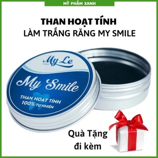 Tẩy trắng răng bột trắng răng than hoạt tính My Smile 50gr bột đánh răng từ than tre hoạt tính