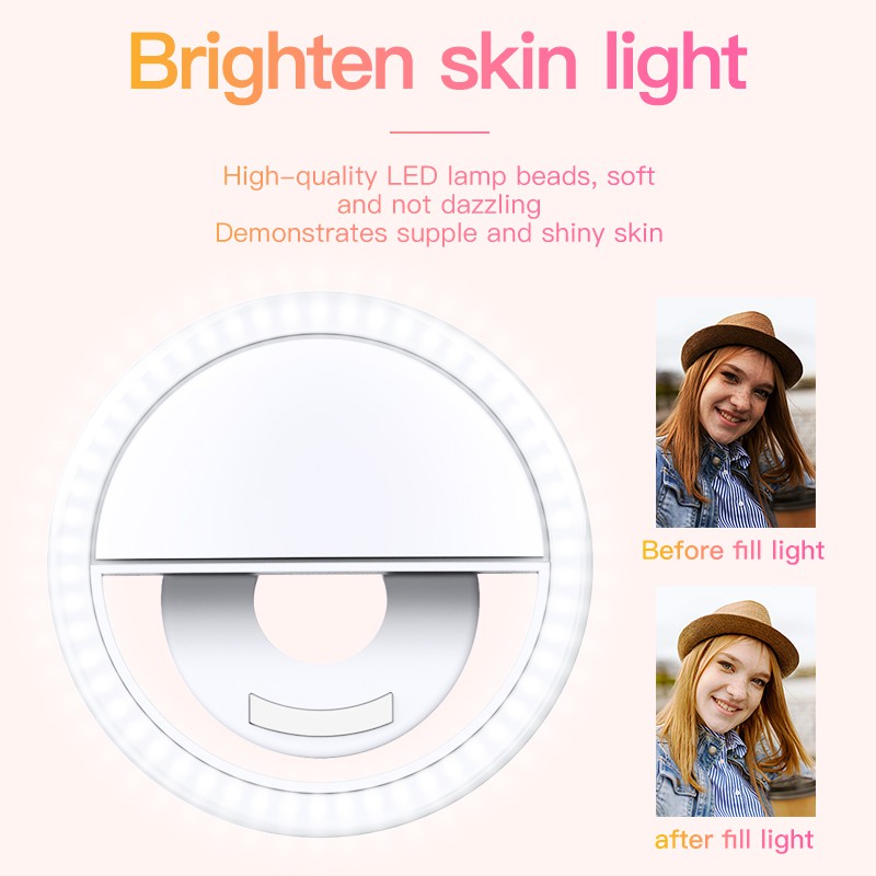 Đèn led selfie light hỗ trợ chụp ảnh tự sướng CASEALPHA nhỏ gọn, tiện dụng