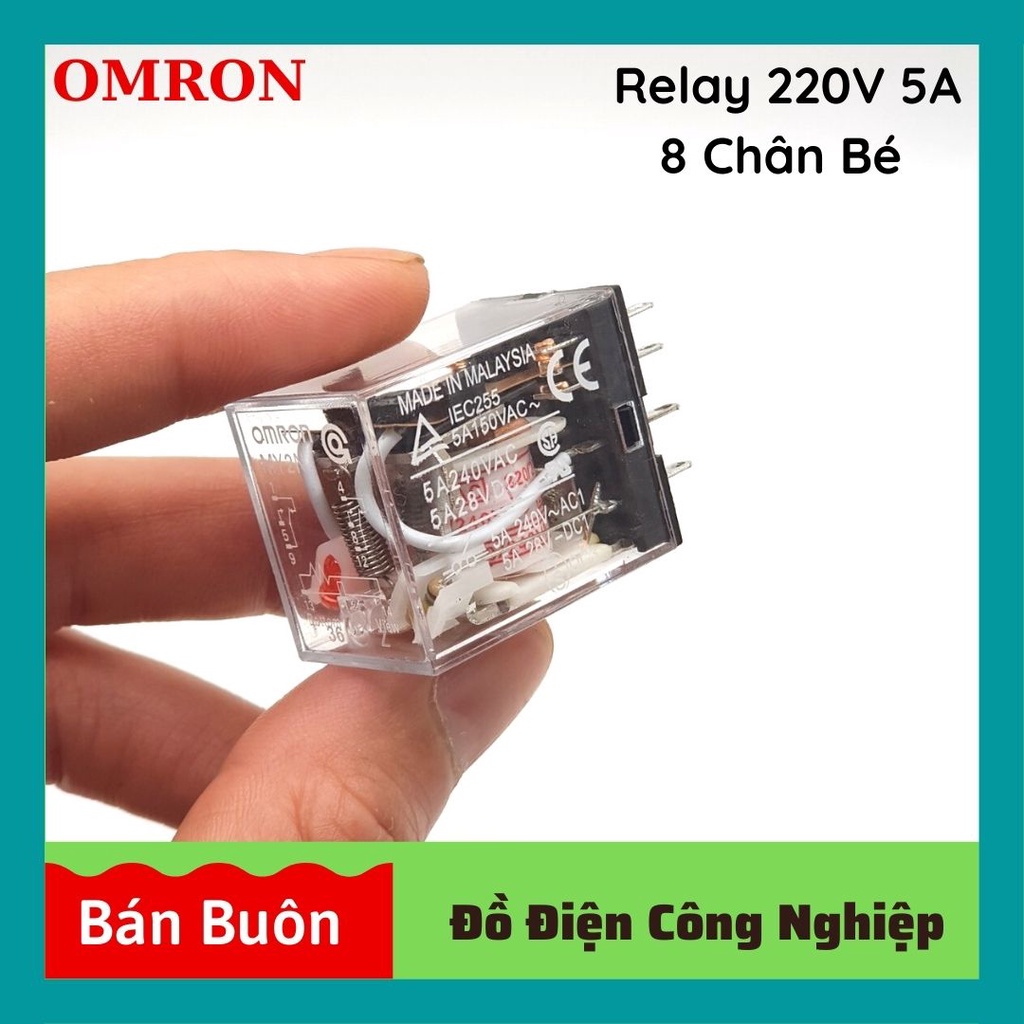 Relay omron 220v, rơ le 8 chân, relay 220v 5a