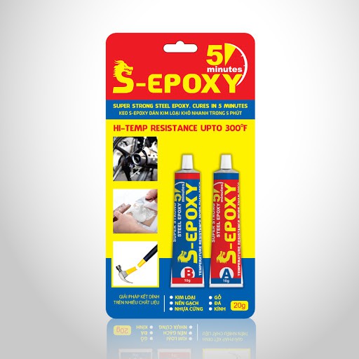 Keo dán kim loại 2 thành phần S-epoxy 20G