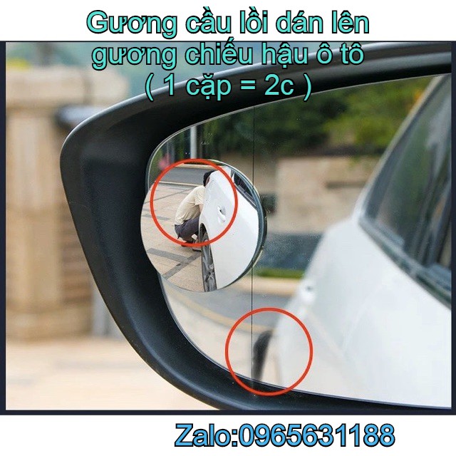 Gương cầu lồi dán lên gương chiếu hậu ô tô ( 1 cặp = 2c ) hàng thường