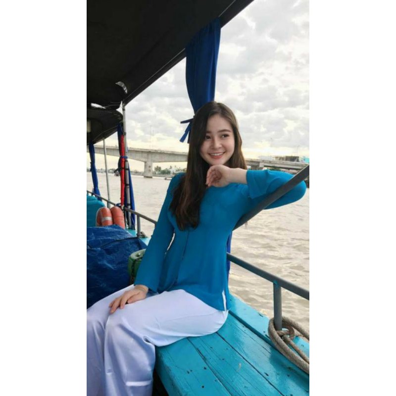 Set bà ba xanh cổ vịt kèm quần