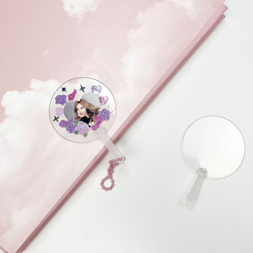 Móc Khóa Hình Quạt Trong Suốt Bằng Acrylic Độc Đáo DIY