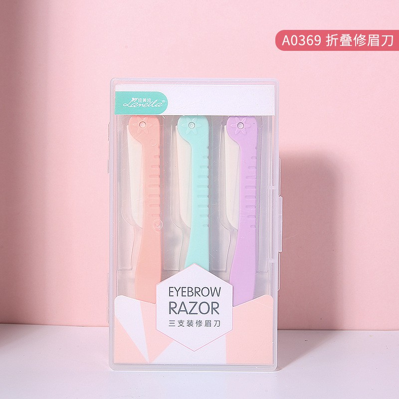 [ Set 3 Cây] Dao Cạo Lông Mày LaMeiLa Mảnh Sắc Tỉa Được Nhiều Kiểu Lông Mày