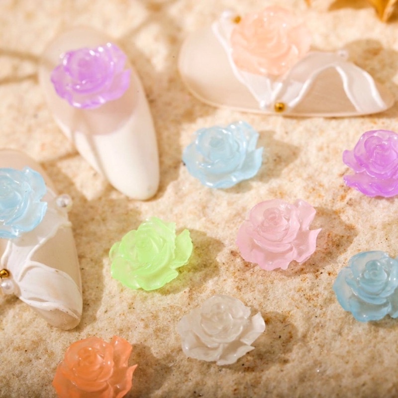 Charm hoa hồng đính móng tay đường kính 6*6mm