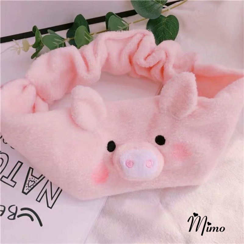 Băng đô rửa mặt cute nữ hình heo dễ thương cài tóc giúp tóc gọn gàng rửa mặt, tẩy trang, trang điểm...