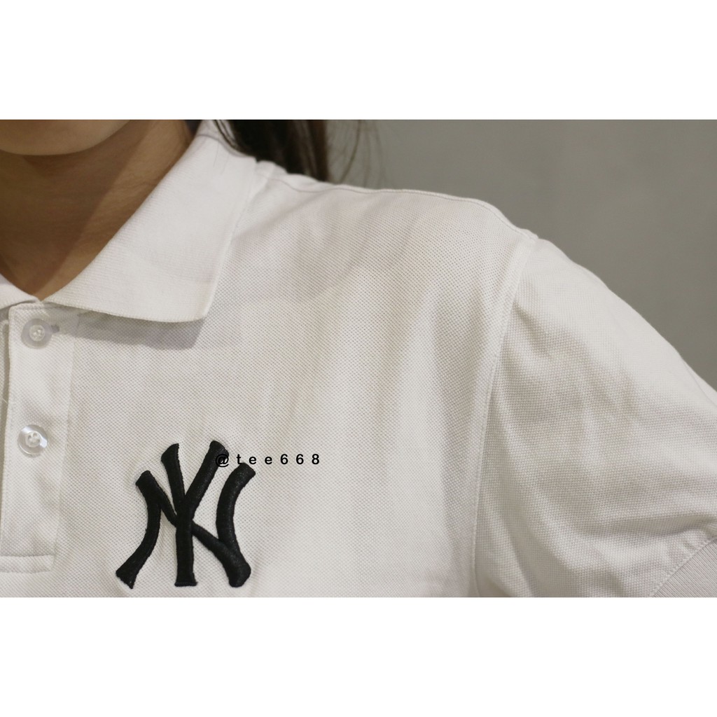 Áo Polo M L B chữ NY thêu, hàng unisex chất vải cá sấu Tee668