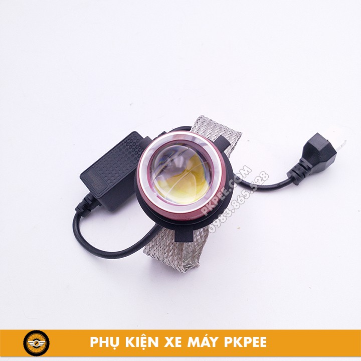 Đèn Pha Led Bi Cầu Mini Mẫu Ruby 2 Chế Độ Cos Vàng Pha Trắng