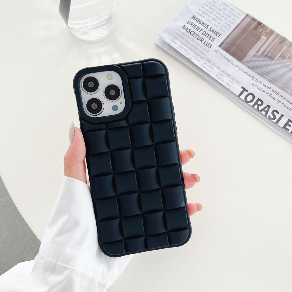 Ốp Điện Thoại Mềm Kiểu Bện 3D Cho iPhone 14 Plus 13 11 12 Pro Max