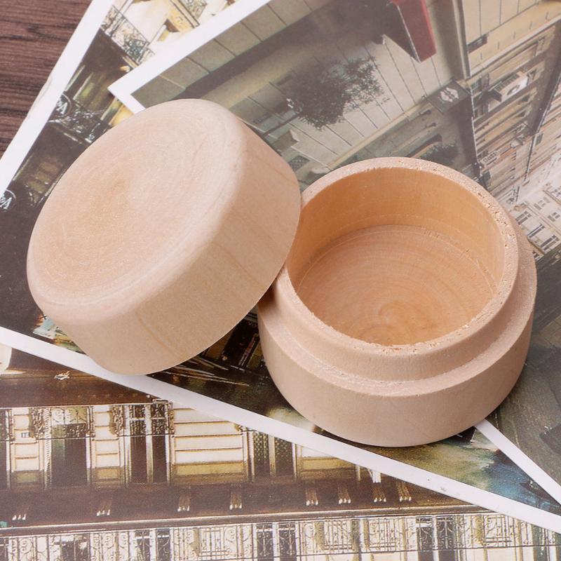 Hộp tròn đựng vật dụng trang sức bằng gỗ nhỏ