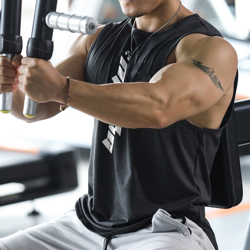 Áo Tanktop Vải Mè lỗ kim - Ba lỗ Nam Thể Hình, Tập Gym, Bóng Rổ M048