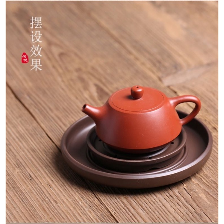 Thuyền trà đế lót ấm bằng đất nung rất đẹp tặng kèm gấp ly bằng tre cao cấp