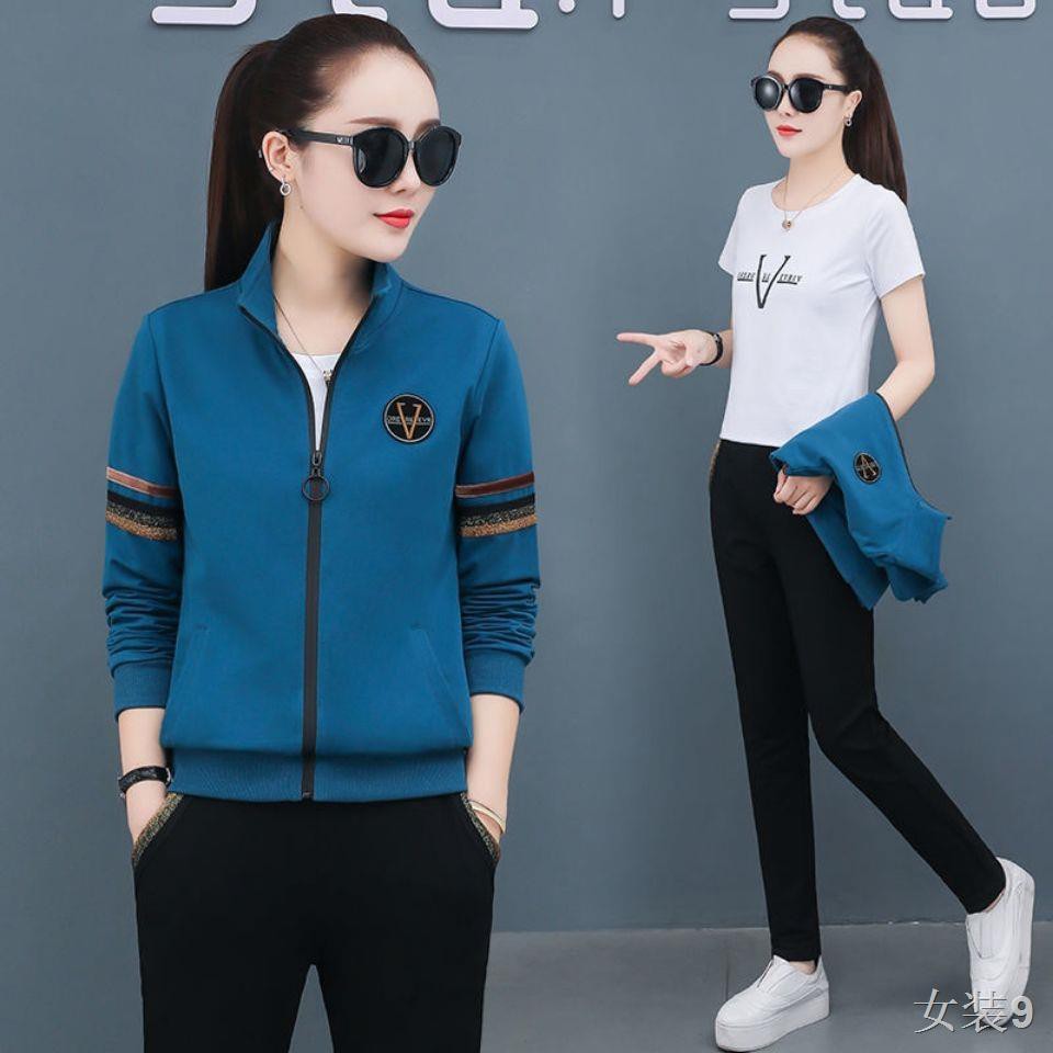 Bộ đồ thể thao cotton nguyên chất mùa xuân 2021 Áo khoác cardigan giản dị mới ngoài hè