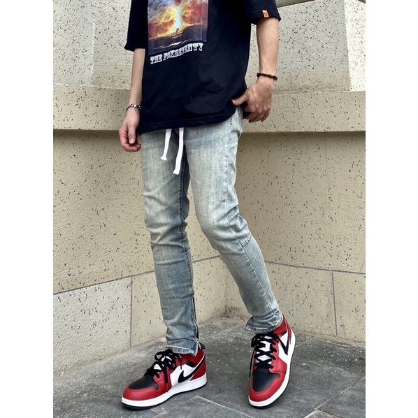 Quần Jean Zipper Fom Skinny Cao Cấp, Màu Wash Vàng, Chất Jean Co Dãn, Không Phai Màu, Ống Có Khóa 619, FREESHIP EXTRA | BigBuy360 - bigbuy360.vn