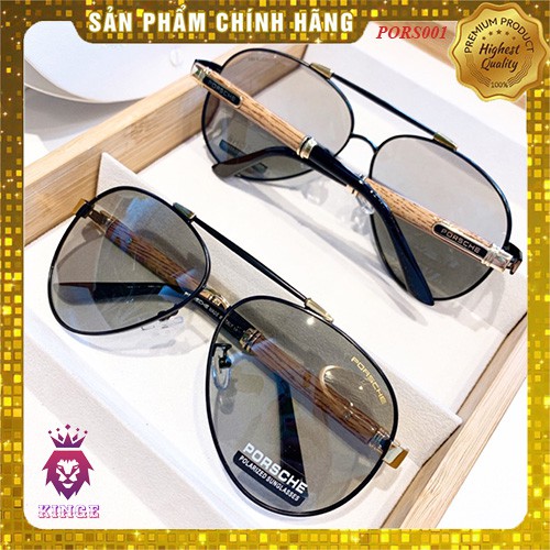 Kính Nam Pors Cao Cấp - Gọng Gỗ - Tròng Polarized - PORSK001