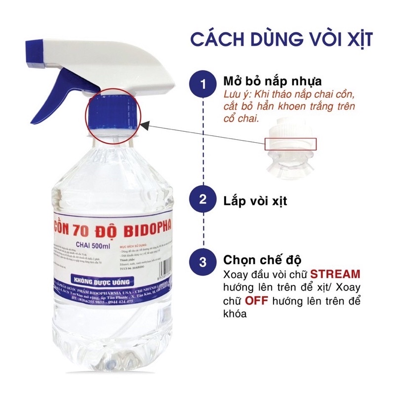 Cồn 70,90 Độ - Sát Khuẩn, Sát Trùng Vết Thương (500ml/1Lít)