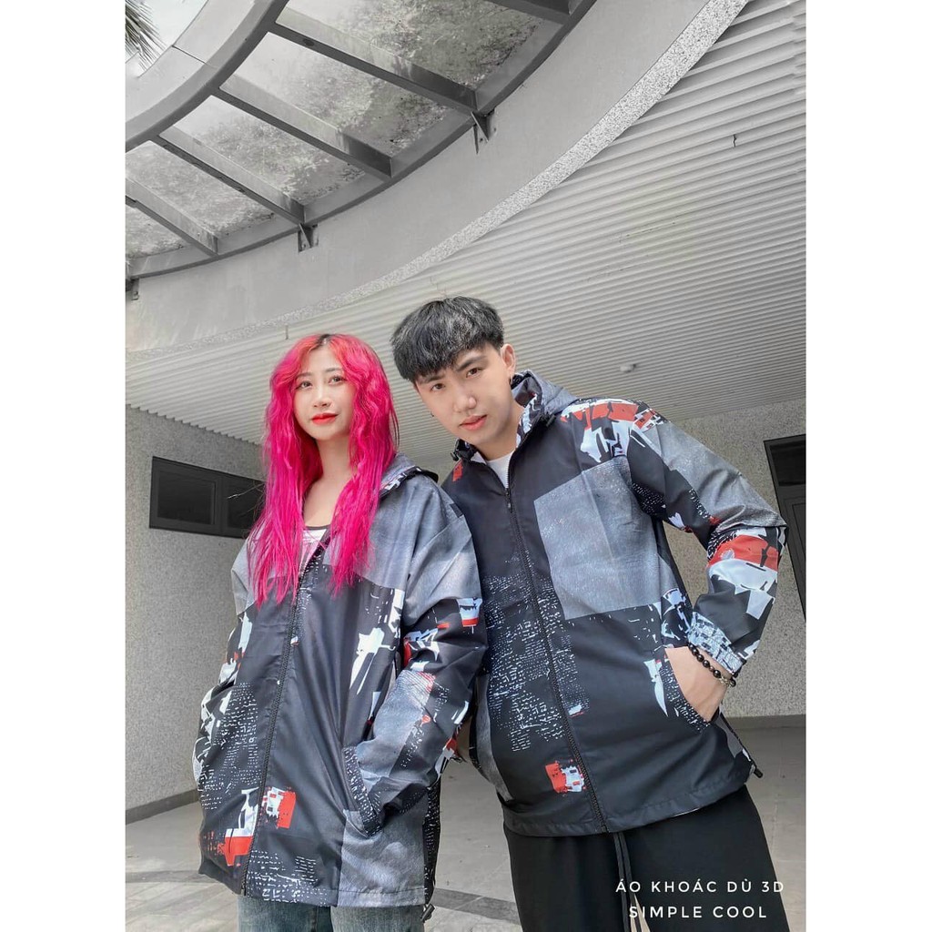 Áo khoác Dù 3D Hoạ Tiết Rằn Ri 2 Lớp Dáng Rộng Unisex